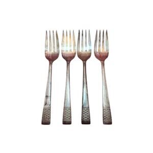 National Silver Co Calvalcade Salad Forks Set of 4 Silverplate 6" 1946 Vintage